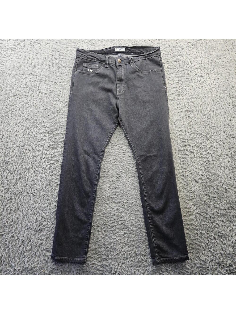 Blue Delta Custom Jeans 31-32x29 Stretch Tom James "TBF" Embroidered Made USA